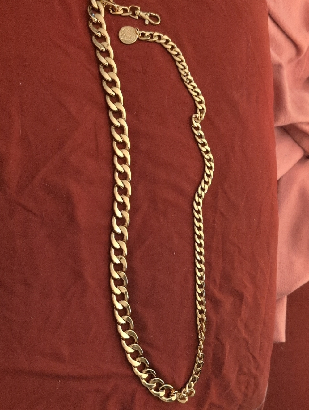 Chunky Gold Chain Belt Medallion Charm Y2K Glam Waist Hip Belt Heavy